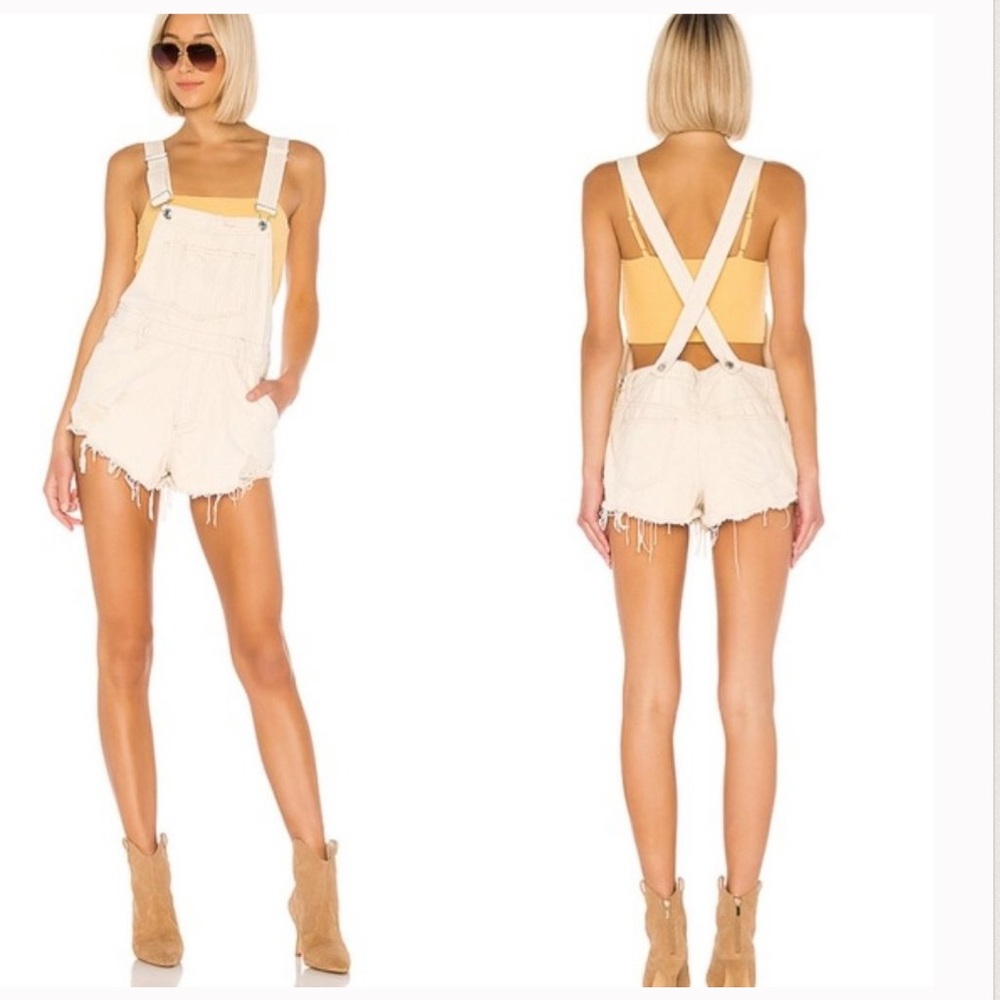 NWT Free People Distressed June Overall Shortalls